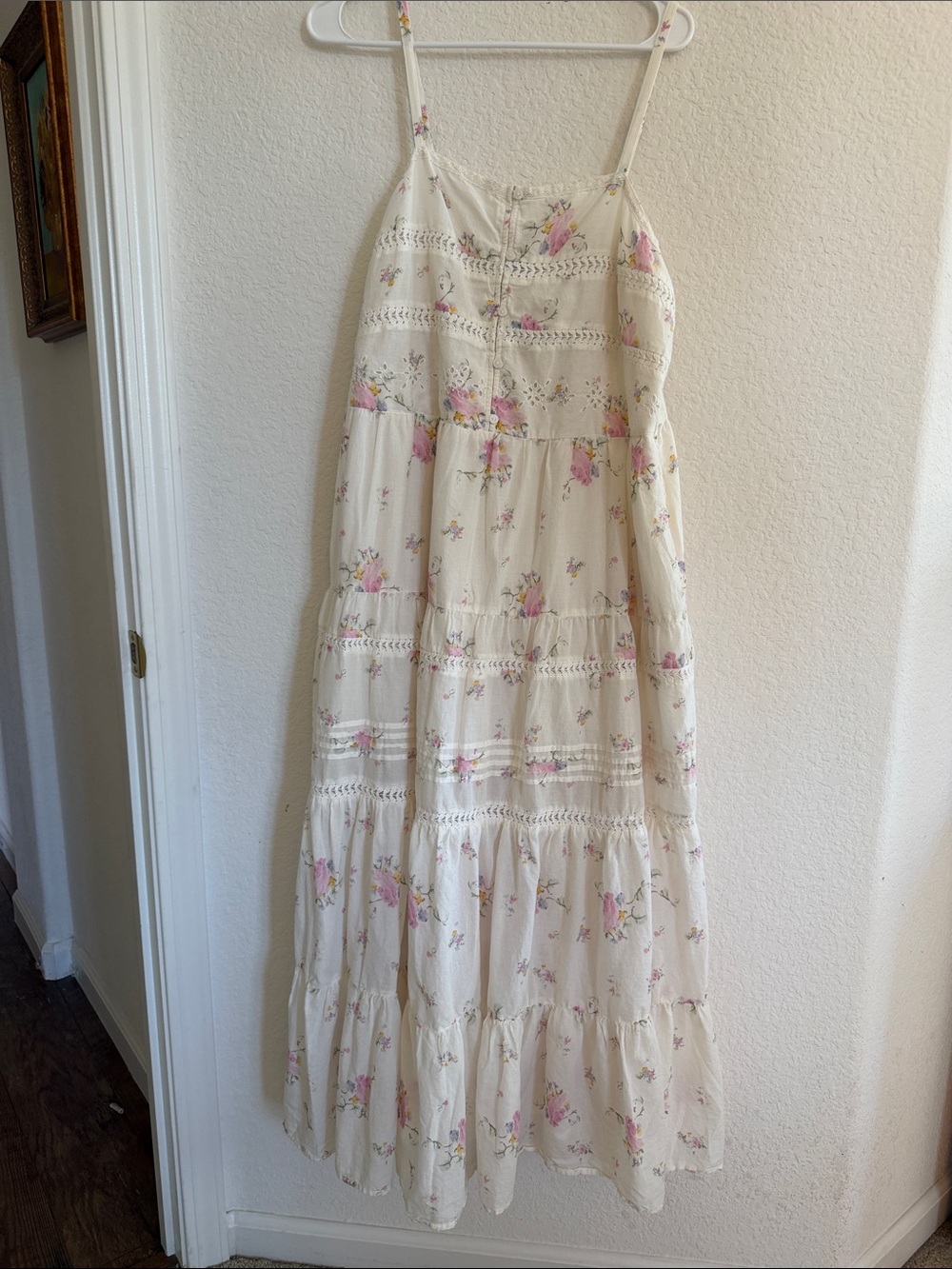 Universal Thread Cream Dress with Soft Pink Floral Print